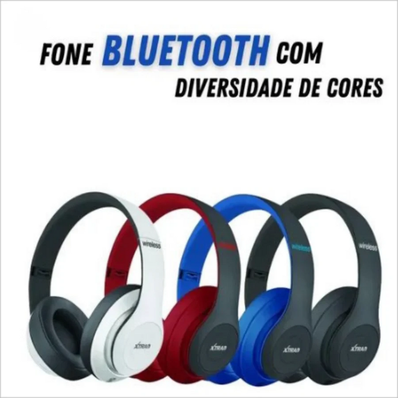 Fone De Ouvido Bluetooth 5.0 Bateria Longa Duração Extra Bass Dobravel